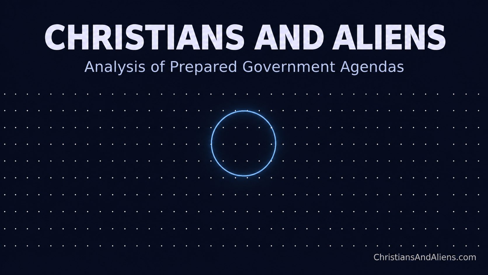 Christians and Aliens Agenda