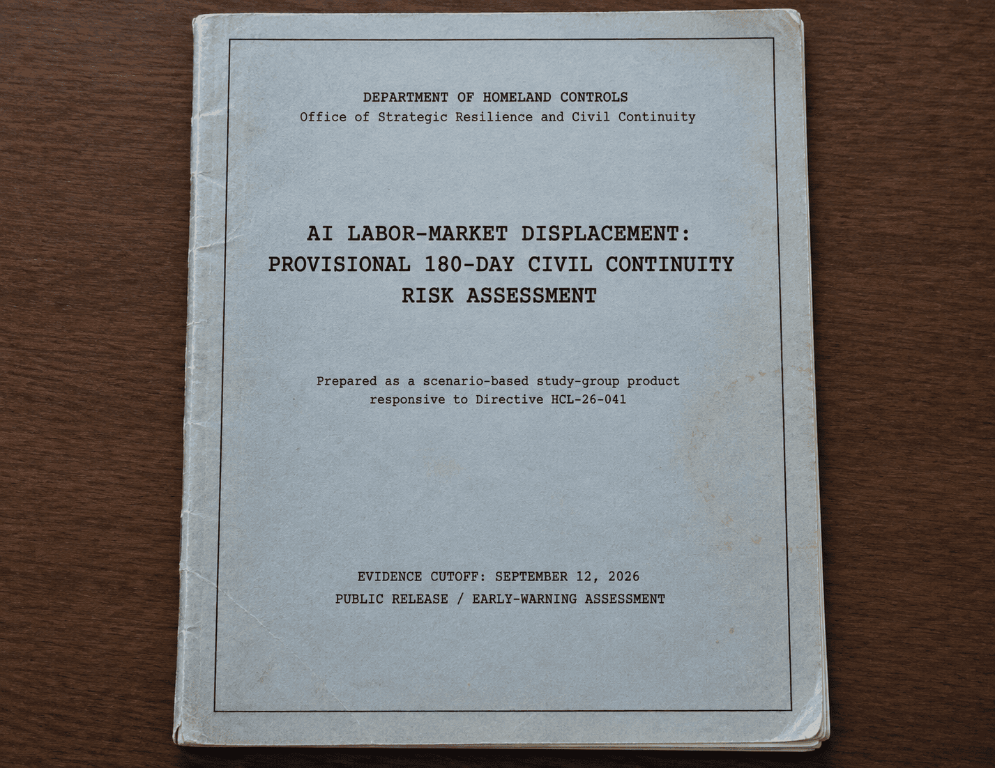 AI Labor-Market Displacement: Provisional 180-Day Civil Continuity Risk Assessment